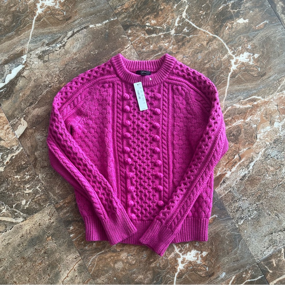 JCREW PINK WOVEN SWEATER
